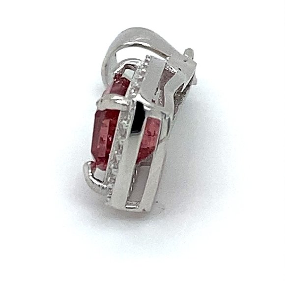Rubellite 1.60ct White Gold Finish Silver Pendant - Picture 6 of 7